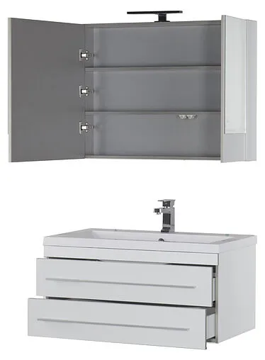 Шкаф-зеркало Aquanet Верона 90 L белый 00172339 Шкаф-зеркало Aquanet Верона 90 L белый 00172339