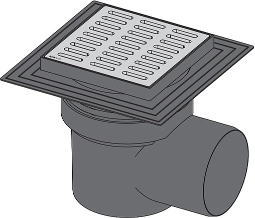 Трап горизонтальный Set AlcaPlast 150x150мм APV12