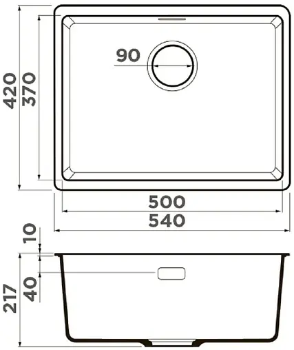 Мойка кухонная Omoikiri Kata 54-U-GR leningrad grey 4993411