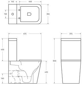 Унитаз-компакт безободковый BelBagno Ardente R белый BB02093CPR/SC+BB02093T, 2