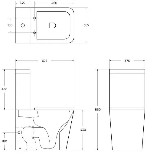 Унитаз-компакт безободковый BelBagno Ardente R белый BB02093CPR/SC+BB02093T