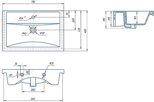 Раковина Kirovit Фостер 70 белый 4620008197746