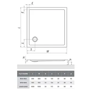 Поддон для душа акриловый низкий 800x800мм Roltechnik Flat Kvadro 8000118 Поддон для душа акриловый низкий 800x800мм Roltechnik Flat Kvadro 8000118, 2
