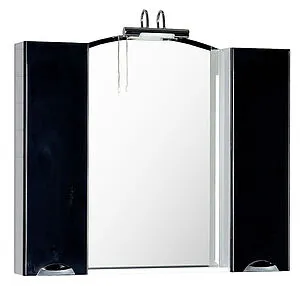 Шкаф-зеркало Aquanet Асти 105 белый/чёрный 178241, 1