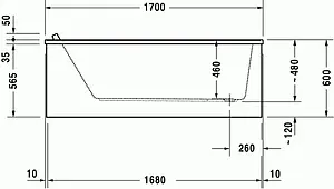 Ванна акриловая Duravit Starck 170x80 700336000000000, 3