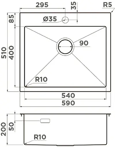 Мойка кухонная Omoikiri Akisame 59-IN нержавеющая сталь 4973055
