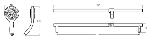 Душевая стойка Jacob Delafon Flipside хром E15865-CP Душевая стойка Jacob Delafon Flipside хром E15865-CP