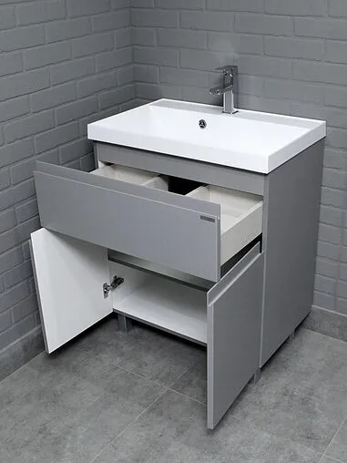 Тумба под умывальник напольная Домино Graffo 70 светло-серый DGr2414T