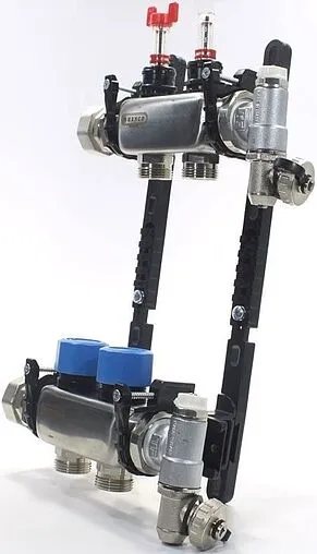 Группа коллекторная с расходомерами 2 отвода 1&quot;в/н x ¾&quot;ек Henco UFH-0605MDSS02