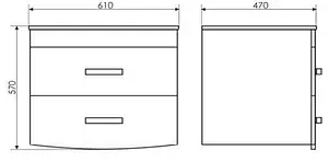 Тумба-умывальник подвесная Comforty Лаура 60-2 белый 00003129351CF Тумба-умывальник подвесная Comforty Лаура 60-2 белый 00003129351CF, 2