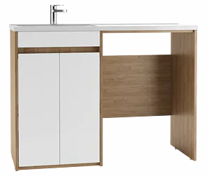 Тумба-умывальник напольный, над стиральной машиной Айсберг Домино 120 белый/дуб вотан DD4213T+, 3