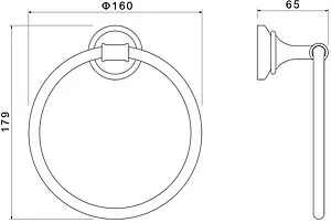 Полотенцедержатель Aquatek Классик золото AQ4512PG Полотенцедержатель Aquatek Классик золото AQ4512PG, 2