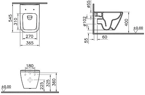 Комплект 5 в 1 VitrA Integra Square Rim-Ex 9856B003-7207 с кнопкой хром глянцевый Комплект 5 в 1 VitrA Integra Square Rim-Ex 9856B003-7207 с кнопкой хром глянцевый
