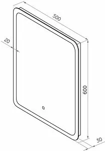 Зеркало с подсветкой Continent Bruno Led 50x60 белый ЗЛП165, 2