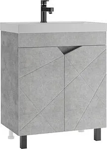 Тумба под умывальник напольная Домино Vector 70 метрополитан грей/бетон серый DV6613T, 1