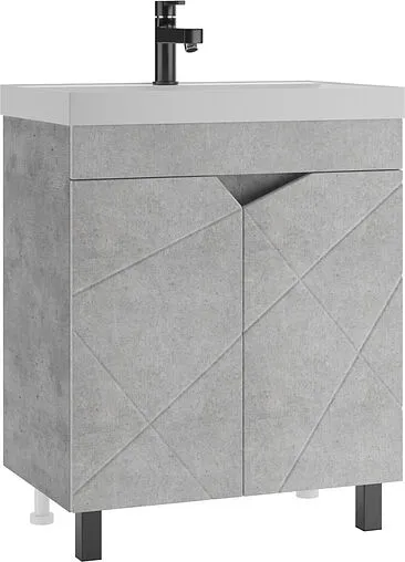 Тумба под умывальник напольный Домино Vector 70 метрополитан грей/бетон серый DV6613T