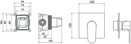 Смеситель для душа скрытого монтажа Aquatek Оберон чёрный матовый AQ1266MB Смеситель для душа скрытого монтажа Aquatek Оберон чёрный матовый AQ1266MB