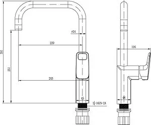 Смеситель для кухни Am.Pm Jump хром F7207000 Смеситель для кухни Am.Pm Jump хром F7207000, 2