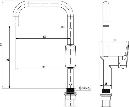 Смеситель для кухни Am.Pm Jump хром F7207000