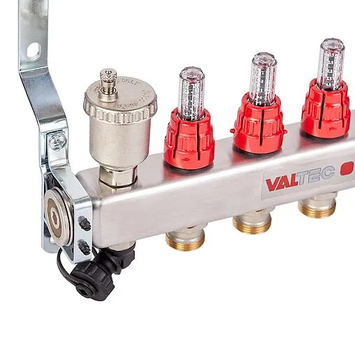 Группа коллекторная с расходомерами 4 отвода 1&quot;в/в x ¾&quot;ек Valtec VTc.586.EMNX.0604