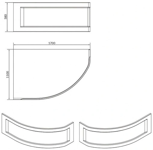 Панель для ванны фронтальная Cersanit Kaliope 170 белый 63364