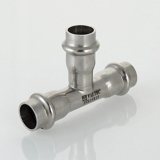 Тройник пресс редукционный 28мм x 15мм x 28мм Valtec VT.INOX-PRESS VTi.931.I.281528