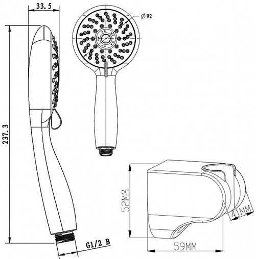 Душевой набор Swedbe Hermes чёрный матовый 5135B