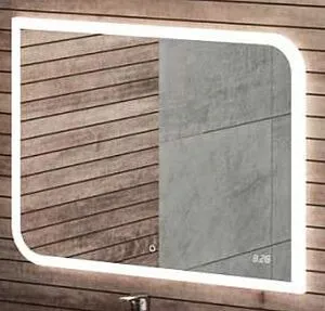 Зеркало с подсветкой Continent Fantasy Led 80 с часами белый ЗЛП171, 3