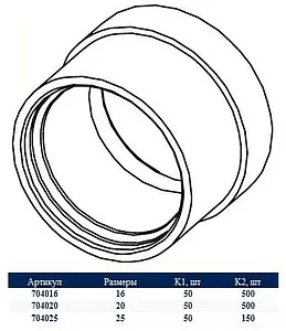 Гильза монтажная 16мм TECEflex 704016, 2