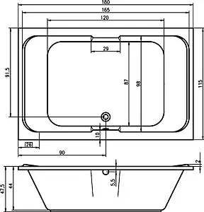 Ванна акриловая Riho SOBEK 180x115 BB2800500000000, 5