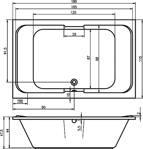 Ванна акриловая Riho SOBEK 180x115 BB2800500000000