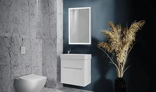 Тумба-умывальник подвесная Raval Brik 65 белый Brk.01.65/P/W/RL+17065-KL