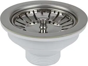 Выпуск с корзиной для мойки Wirquin хром 30717335 Выпуск с корзиной для мойки Wirquin хром 30717335, 1