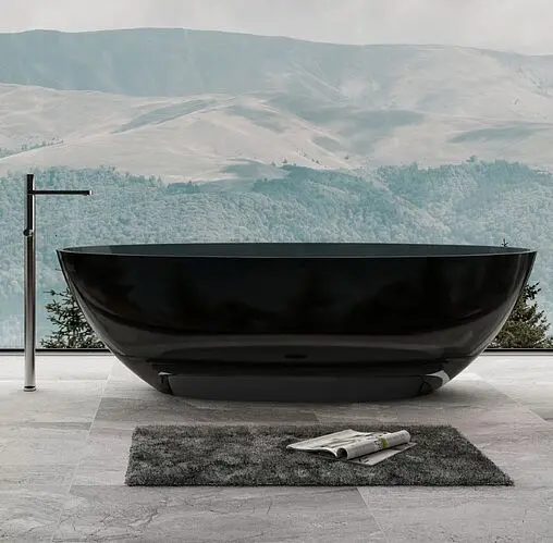 Ванна отдельностоящая прозрачная Abber Kristall 180x85 AT9702Onyx