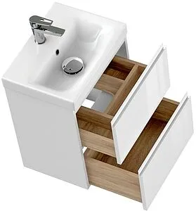 Тумба-умывальник подвесная Cersanit Moduo Slim 50 белый 64124+S-UM-MOD50SL/1, 5