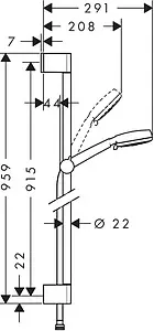 Душевая стойка Hansgrohe Crometta 100 Vario 4jet 90см хром/белый 26657400 Душевая стойка Hansgrohe Crometta 100 Vario 4jet 90см хром/белый 26657400, 2