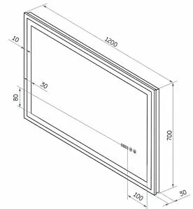Зеркало с подсветкой Continent Mercury Led 120x70 с часами белый ЗЛП1043 Зеркало с подсветкой Continent Mercury Led 120x70 с часами белый ЗЛП1043, 2
