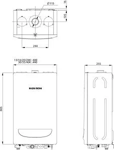Настенный газовый котел двухконтурный турбированный 40кВт Navien Deluxe Comfort Plus 40K Coaxial PNGB3520040L001 Настенный газовый котел двухконтурный турбированный 40кВт Navien Deluxe Comfort Plus 40K Coaxial PNGB3520040L001, 2