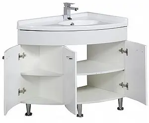 Тумба-умывальник напольная Aquanet Корнер 89 R белый 00158825+00158989, 4