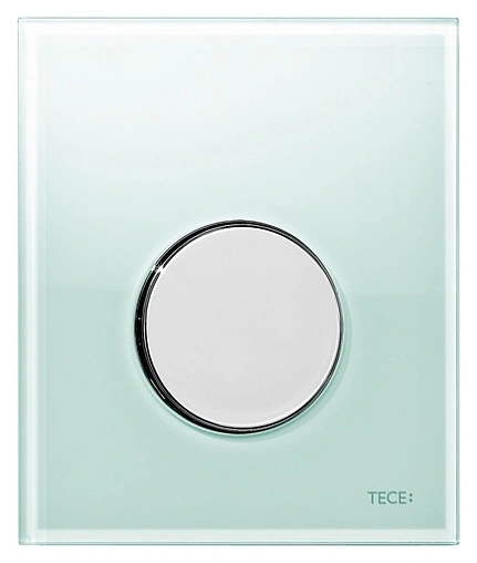 Клавиша смыва для писсуара TECEloop Urinal 9242653 кнопка/хром глянцевый, панель/стекло мятный зеленый