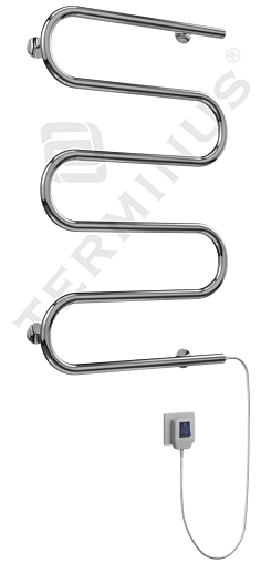 Полотенцесушитель электрический Ш-образный Terminus Электро 25 ПСЭ Ш 600х800 полированная сталь 4620768883972