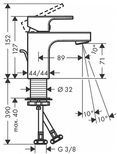 Смеситель для раковины Hansgrohe Vernis Shape 70 хром 71567000 Смеситель для раковины Hansgrohe Vernis Shape 70 хром 71567000