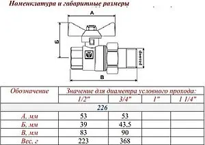 Кран шаровый с американкой ¾"н x ¾"н Valtec Base VT.226.N.05 Кран шаровый с американкой ¾"н x ¾"н Valtec Base VT.226.N.05, 2