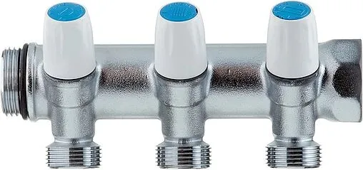 Коллектор регулирующий проходной 3 отвода 1"в/н x ¾"ек Tiemme MAXIMA 1860013 Коллектор регулирующий проходной 3 отвода 1"в/н x ¾"ек Tiemme MAXIMA 1860013