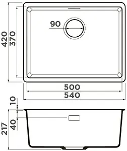 Мойка кухонная Omoikiri Kata 54-U-BE ваниль 4993408, 2