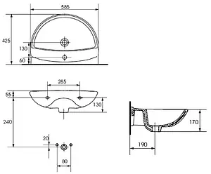 Раковина MITO Red 60 белый S-UM-MIR60/1-w, 2