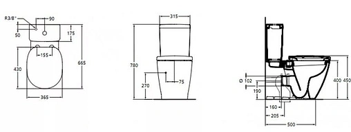 Унитаз-компакт Ideal Standard Connect белый E119501+E797001