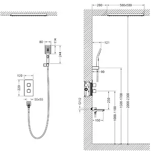Душевая система с термостатом для ванны Timo Petruma хром SX-5019/00SM Душевая система с термостатом для ванны Timo Petruma хром SX-5019/00SM, 2