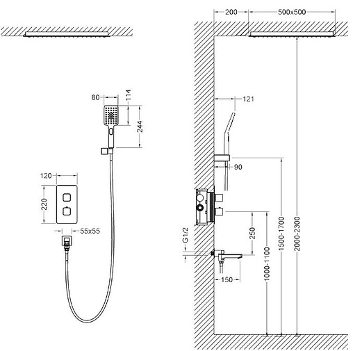 Душевая система с термостатом для ванны Timo Petruma хром SX-5019/00SM