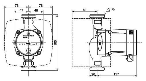 Насос циркуляционный Grundfos Alpha2 L 25-40 180 98257789